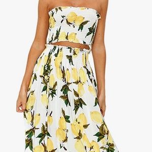 Floral crop top maxi skirt set